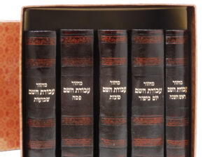 סט מחזורים 'עבודת השם' כריכת עור משוחזר